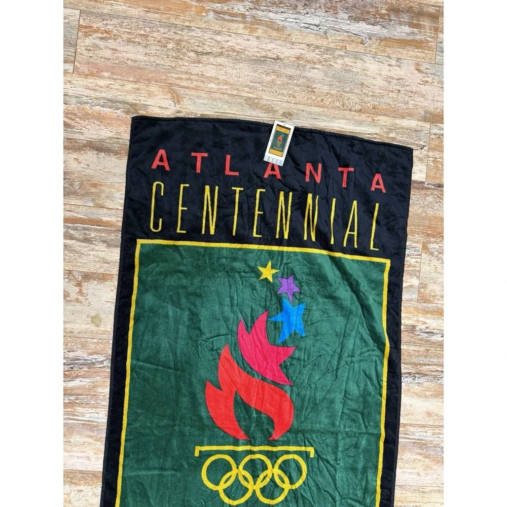 Vintage NOS Atlanta 1996 Olympics Beach Pool Towel New Torch Logo Canon